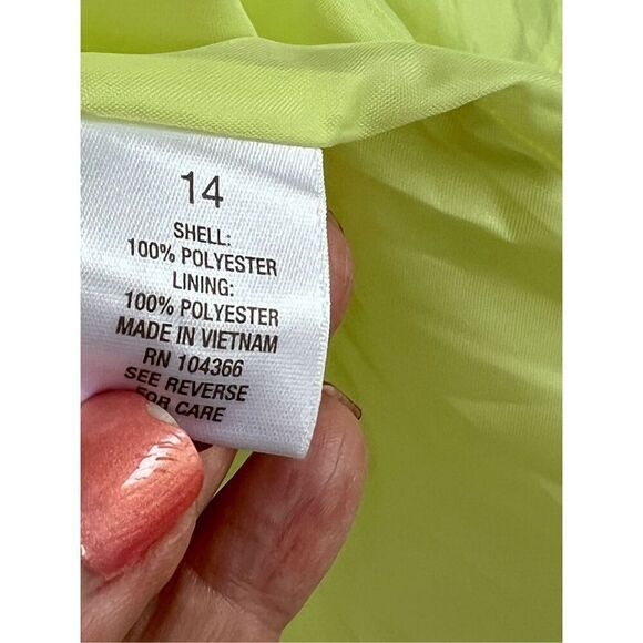 Heidi Weisel Fit & Flare Green Textured Sleeveless Geometric Dress 14 Pastel NWT - Picture 8 of 9